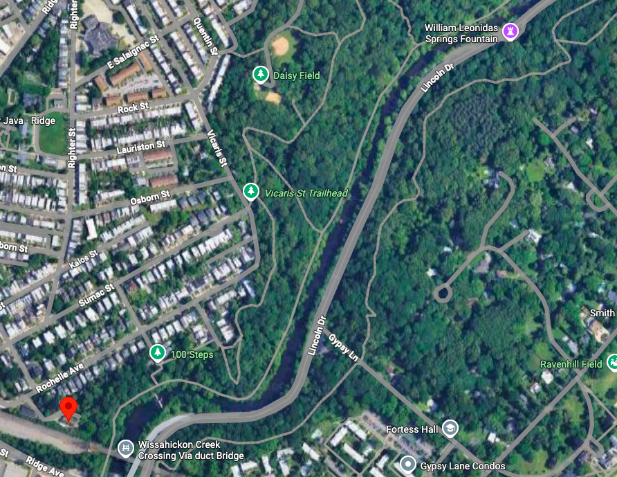 Satellite site map showing the Rochelle Avenue location